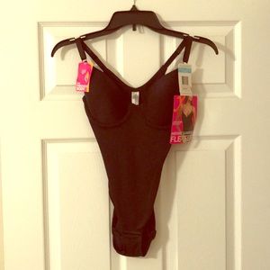 NWT Black Flexees shapewear bodysuit 34C
